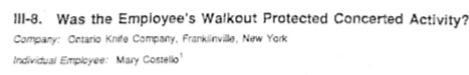 Ill-8. Was the Employee's Walkout Protected