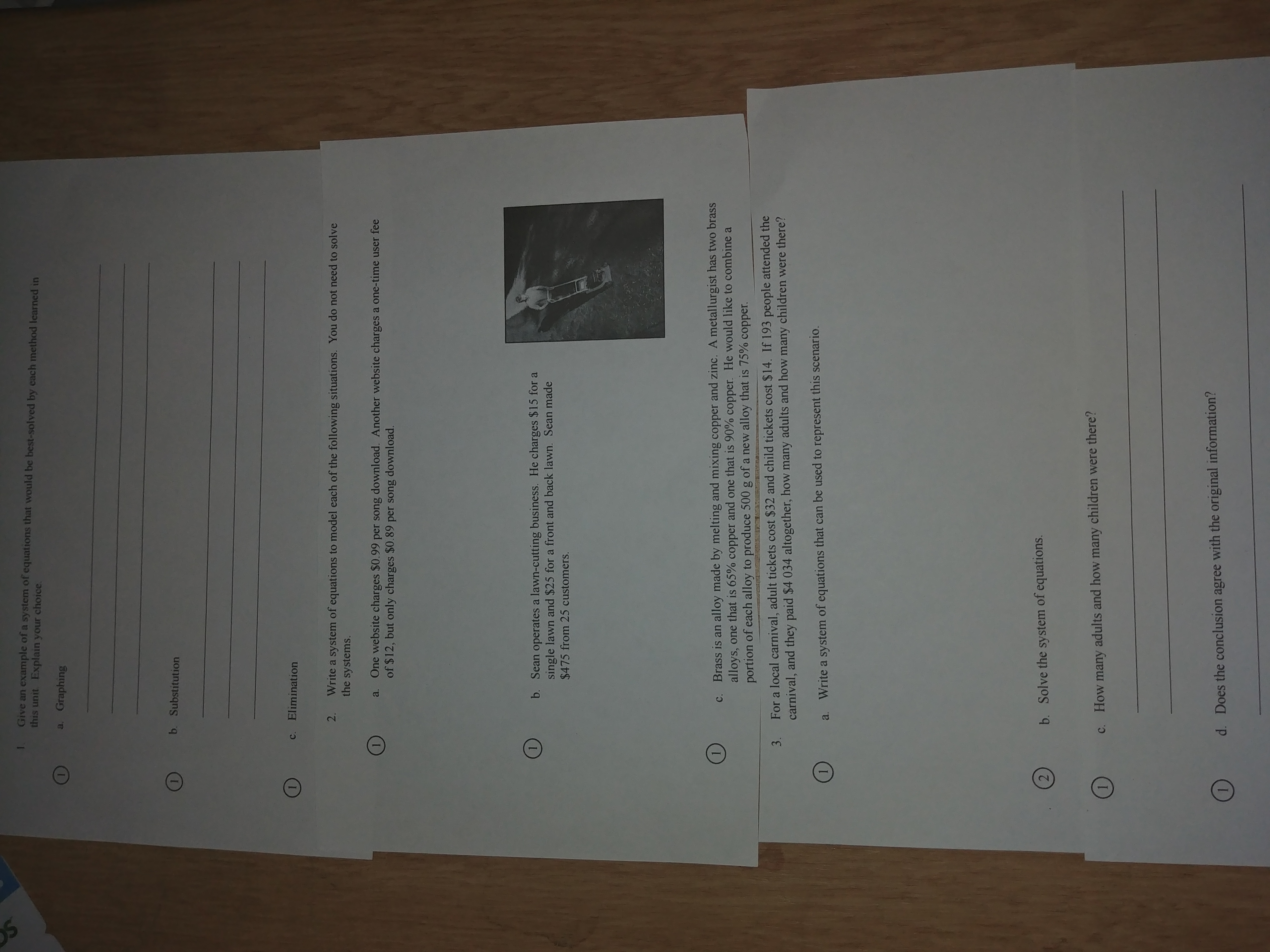 Give an example of a system of equations that