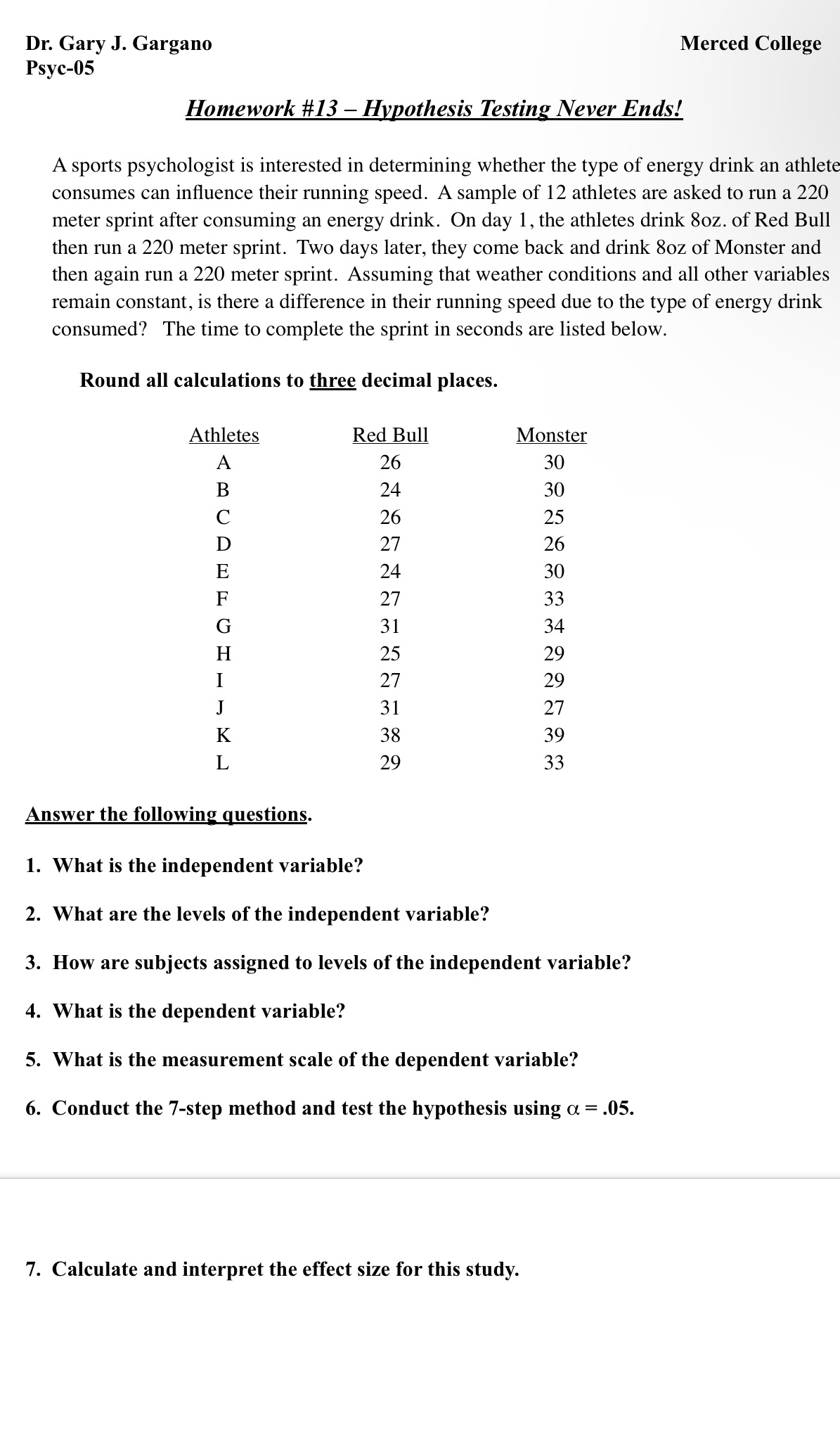Dr. Gary J. Gargano Merced College Psyc-05
