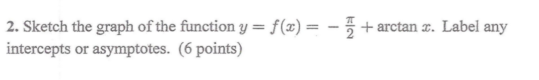 2. Sketch the graph of the function y = f (x) = -