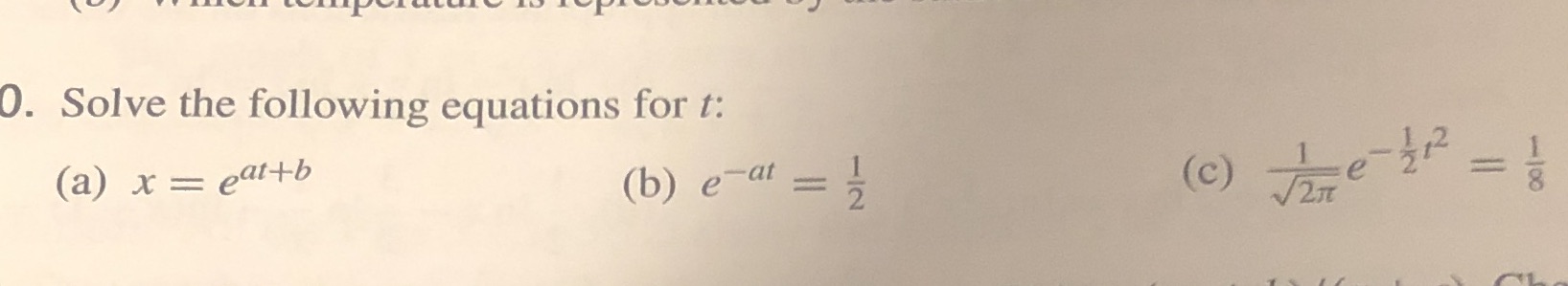 I cant solve the following equations for t \f