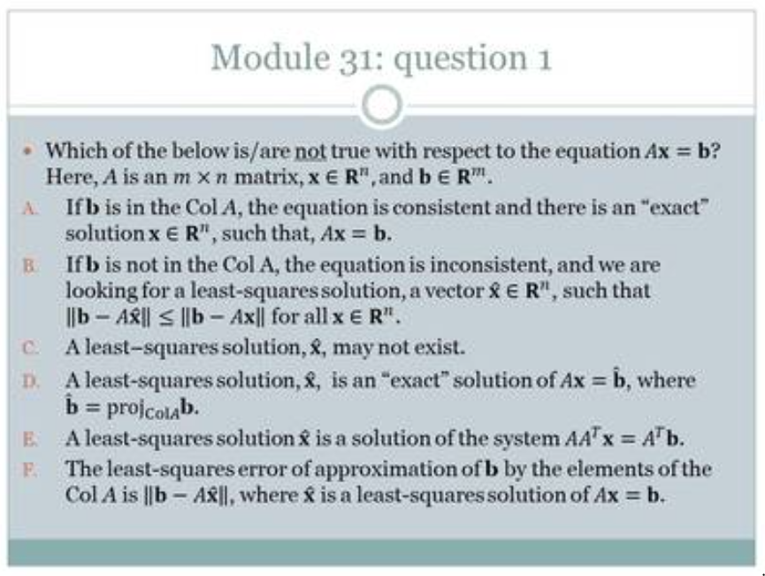 31.1 Which of the below is/are not true? \f\f
