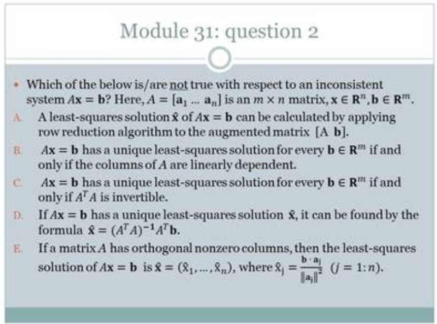 31.1 Which of the below is/are not true? \f\f