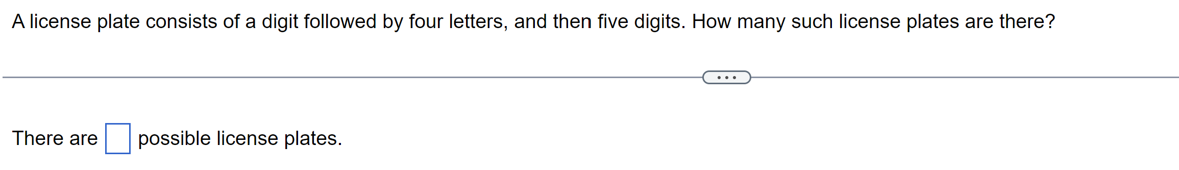 A license plate consists of a digit followed by