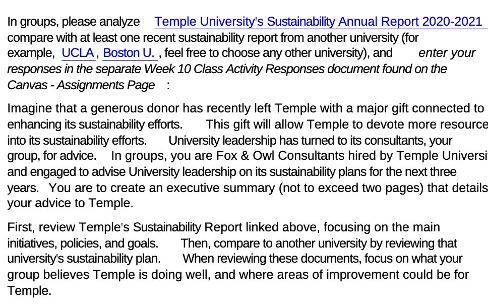 In groups, please analyze Temple
