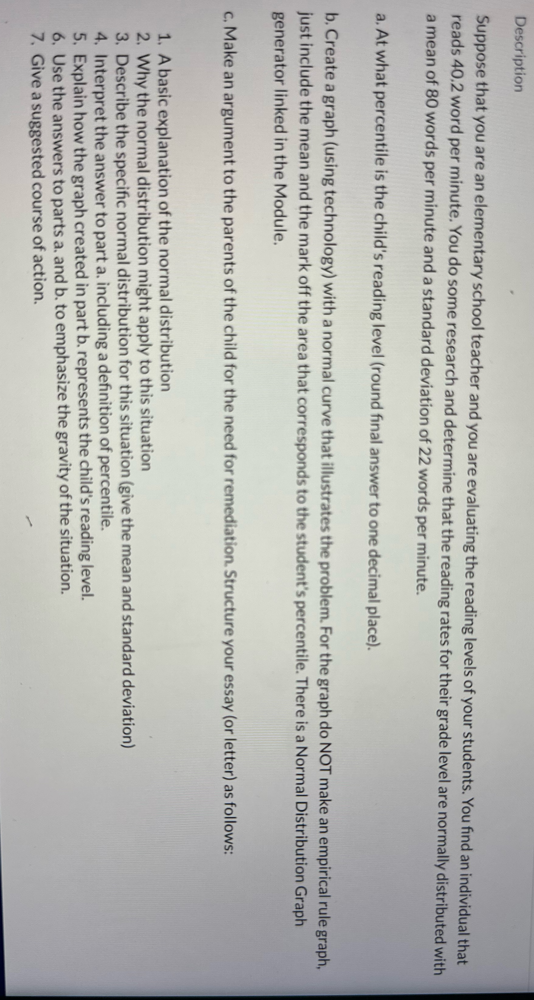 Description Suppose that you are an elementary