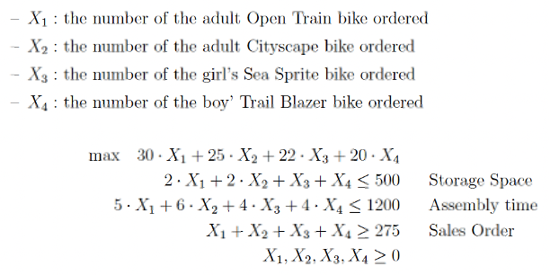 A large sporting goods store is placing an order