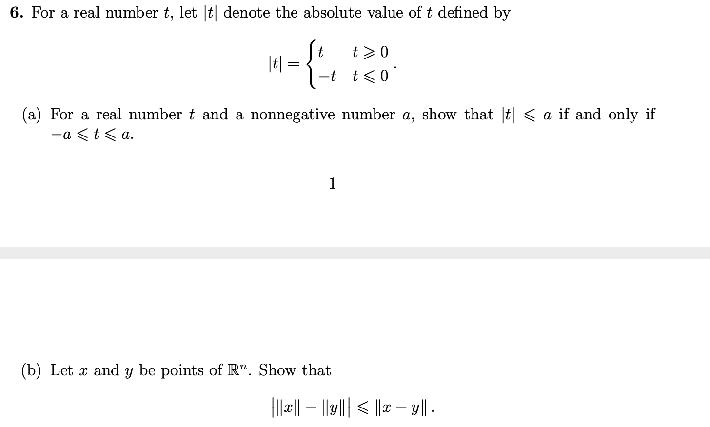 6. For a real number t, let It| denote the