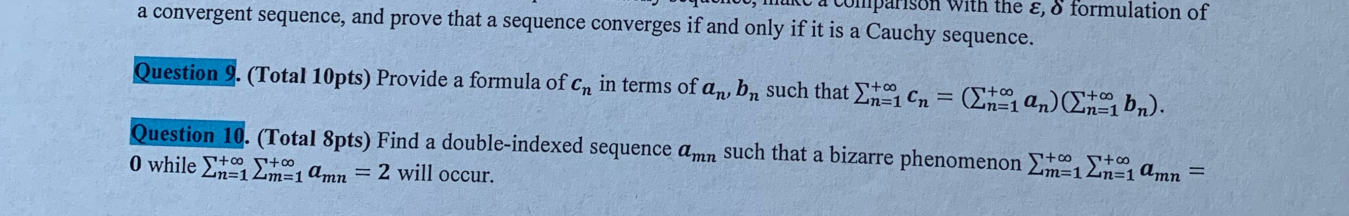 Question 10 liparison with the &, o formulation