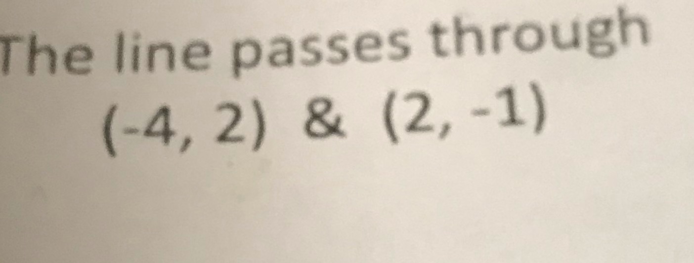 The line passes through \f