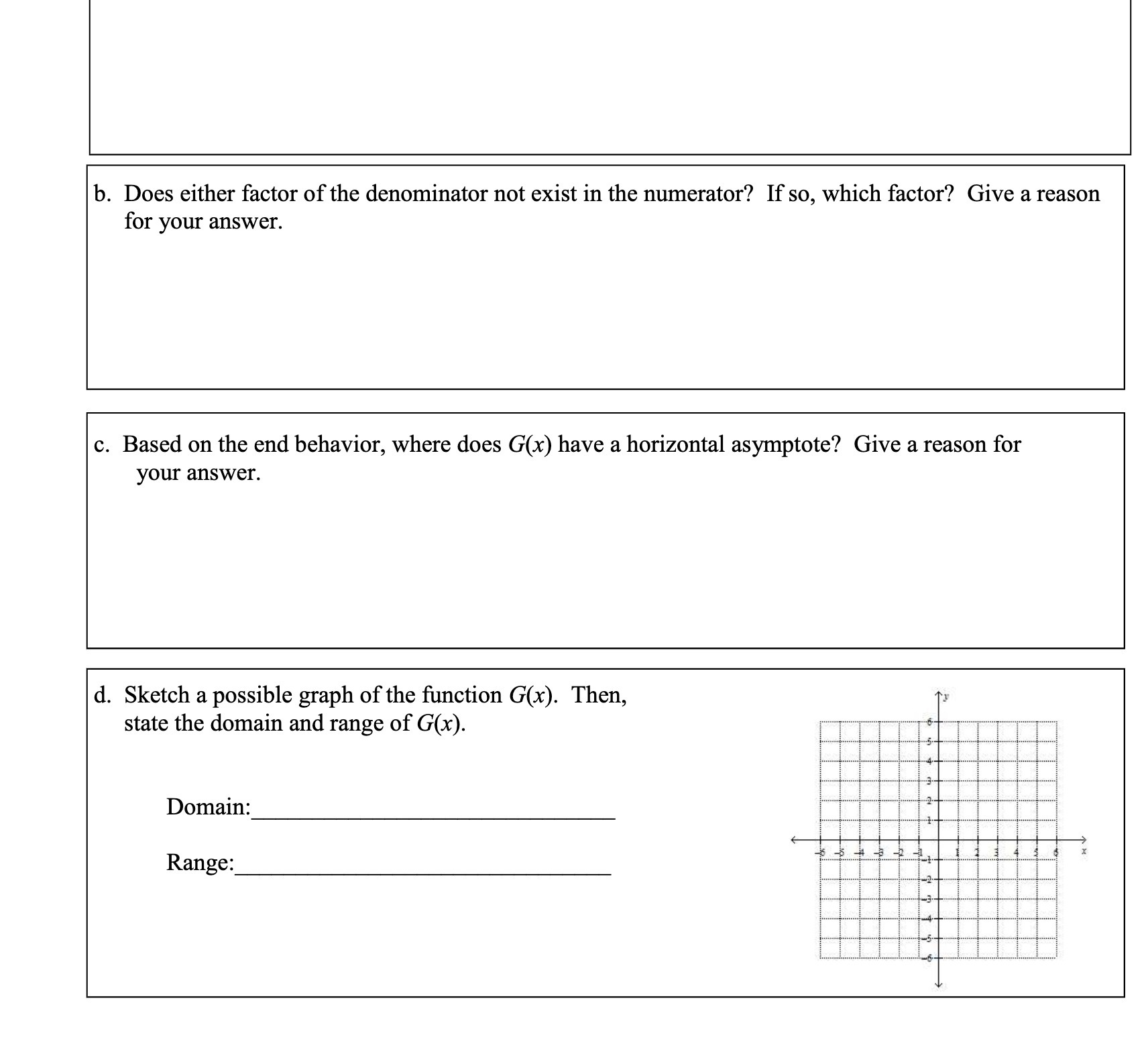 b. Does either factor of the denominator not