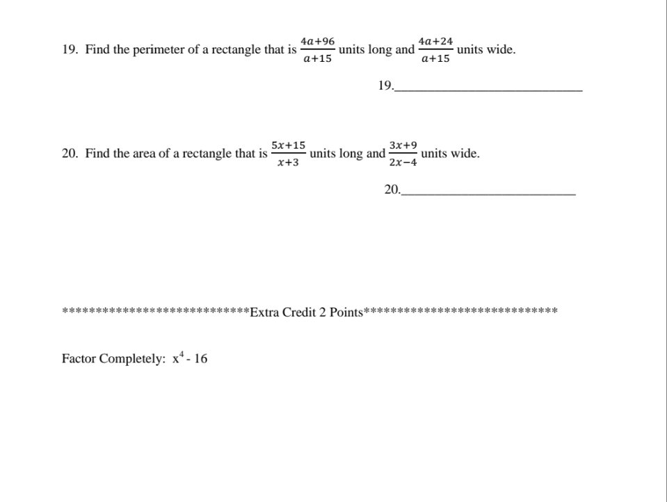 please show work 19. Find the perimeter of a