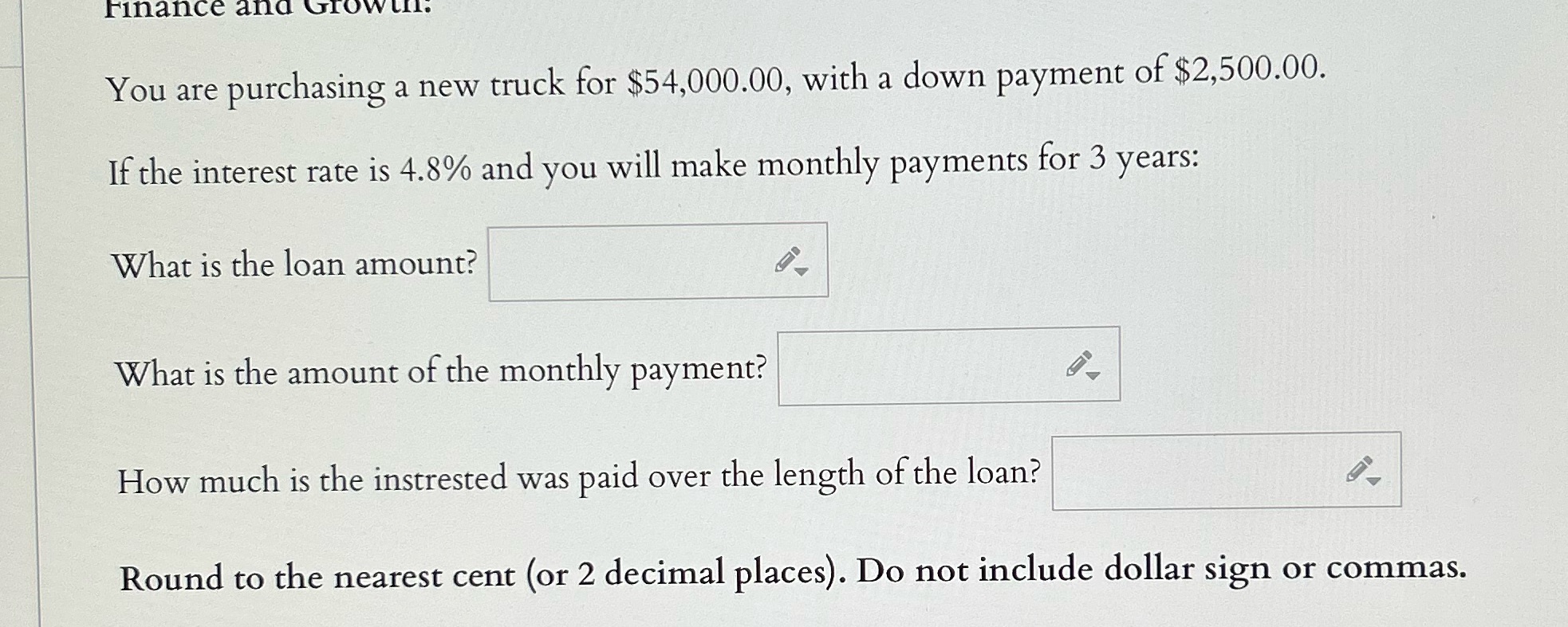 Finance and Growll. You are purchasing a new