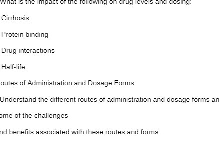 What is the impact of the following on drug
