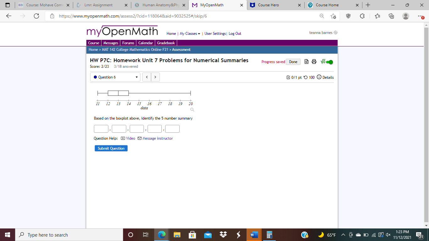 HI Course: Mohave Come X | [ Linn: Assignment < <
