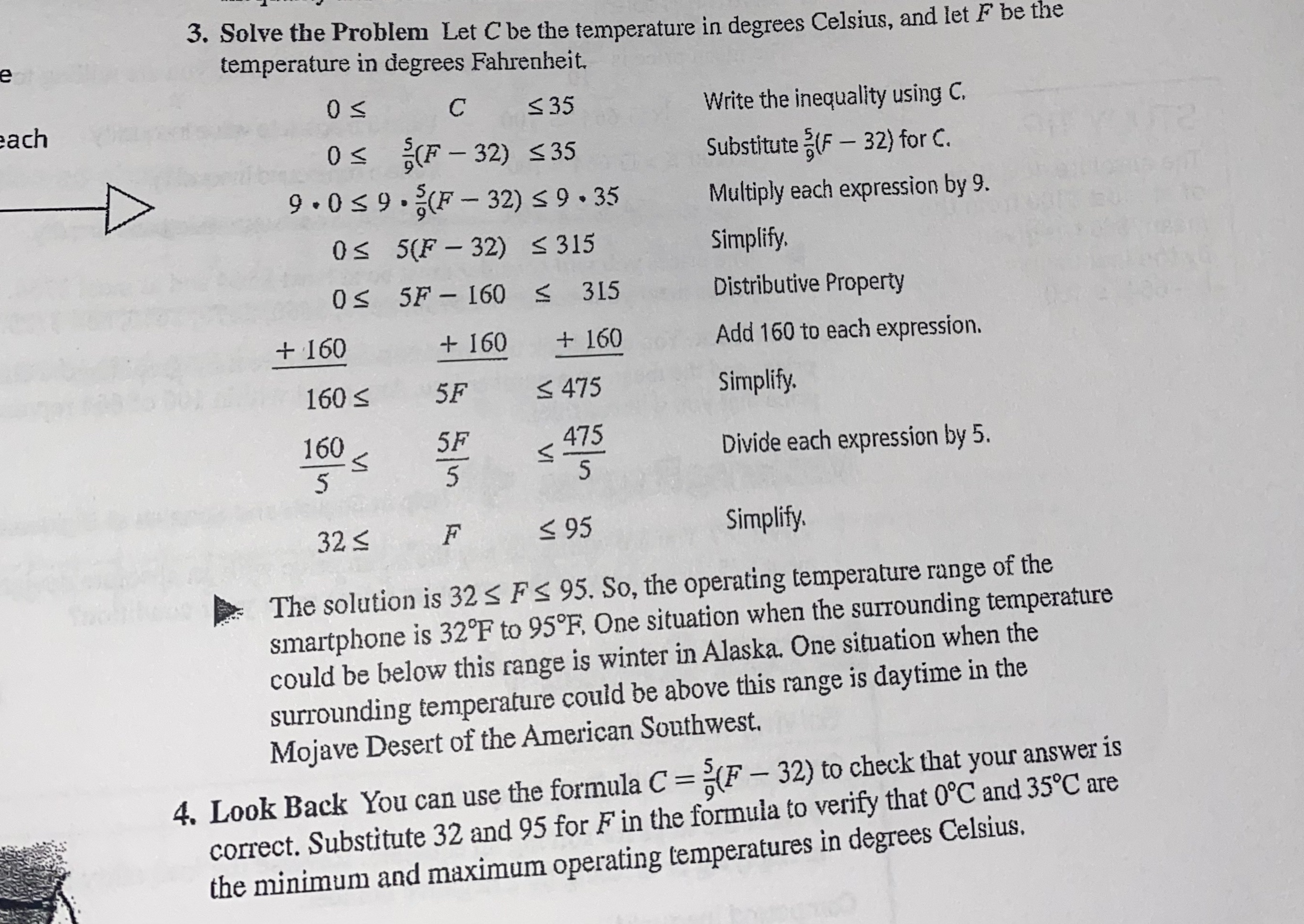 3. Solve the Problem Let C be the temperature in