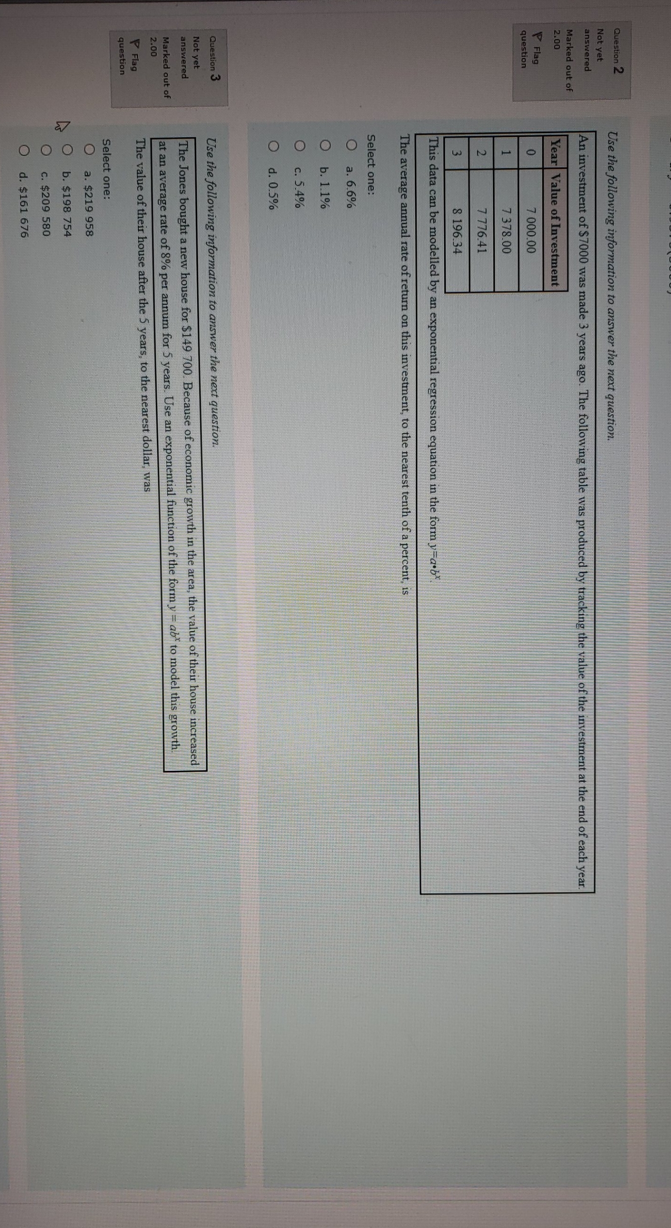 exponential functions Question 2 Not yet Use the