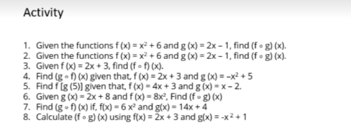 Four, five and six only thankyouuuu Activity 1.
