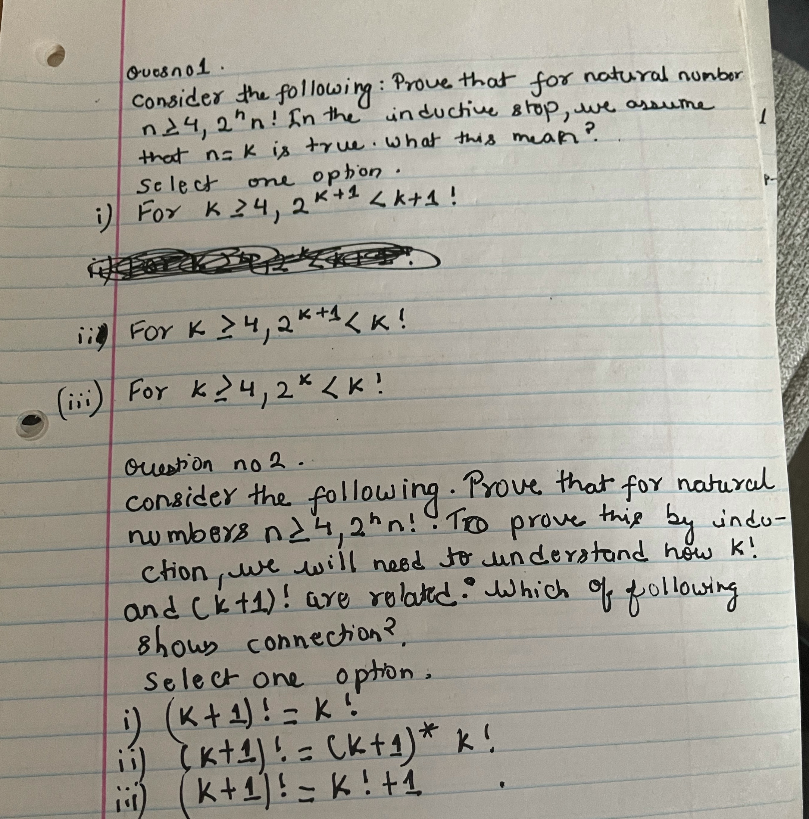 Consider the following : Prove that for natural