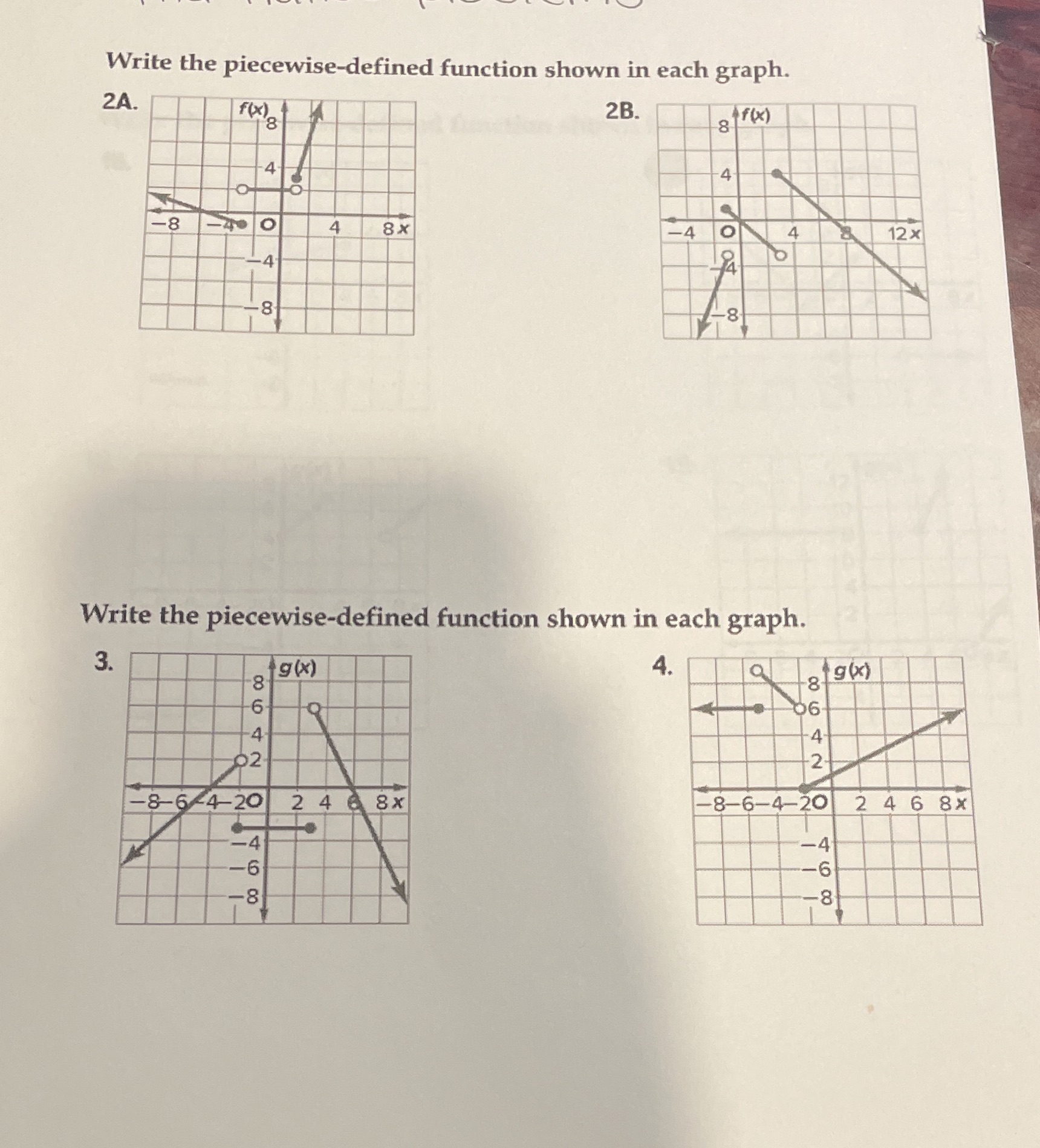 Write the piecewise-defined function shown in