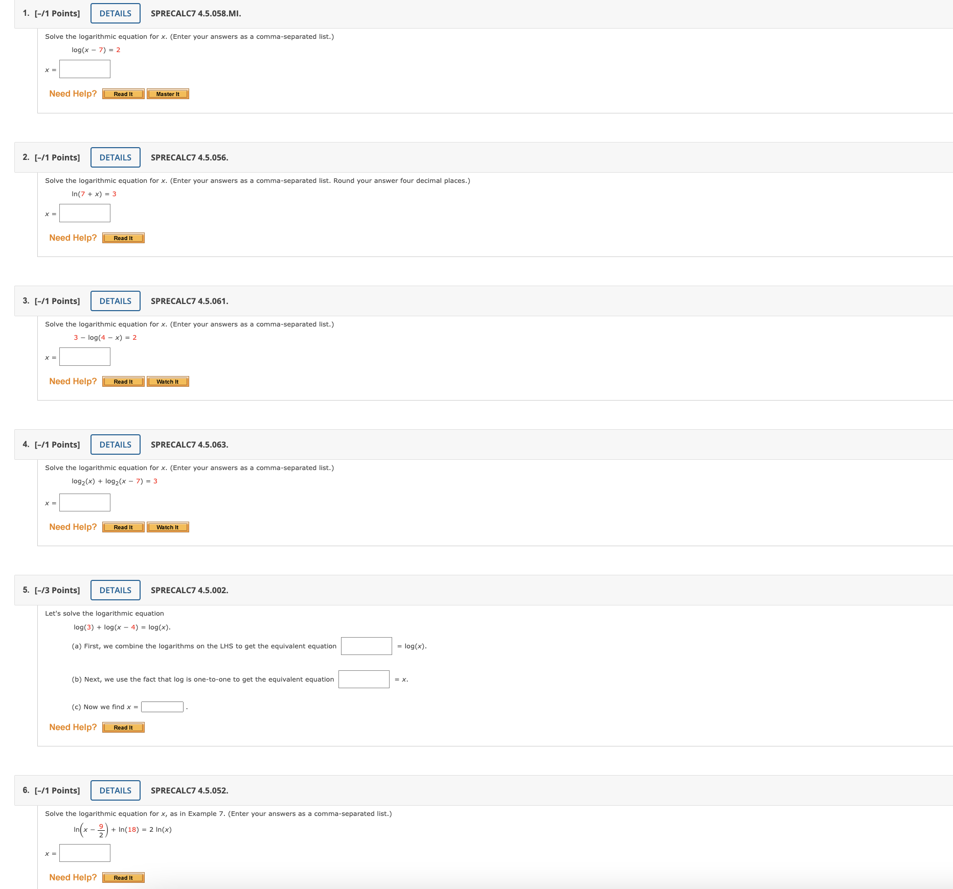 Use the Laws of Logarithms to evaluate the