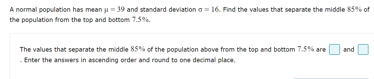 The values that separate the middle of the