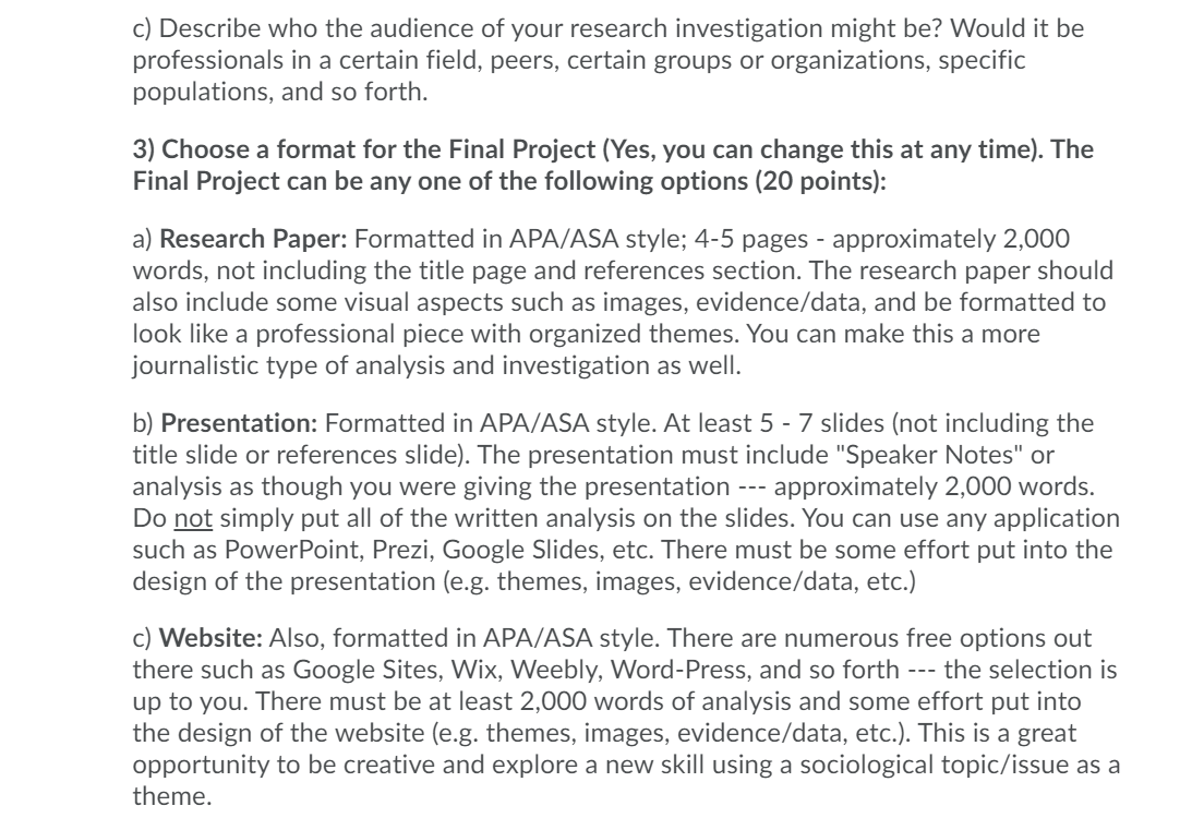 Milestone One: Selecting a Sociological