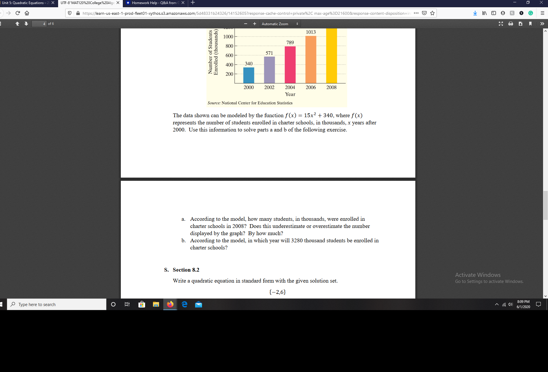 This is for quadratic formulas and I am stuck,