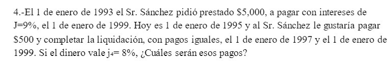 4.-El 1 de enero de 1993 el Sr. Sanchez pidio