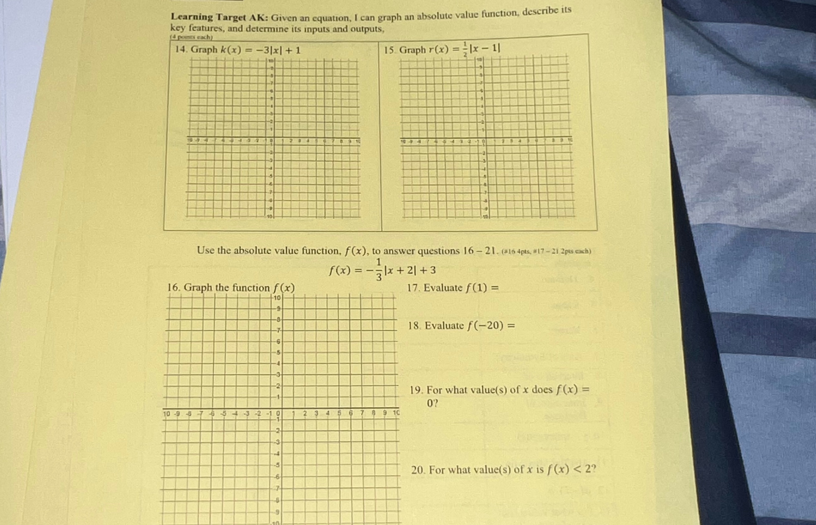 Learning Target AK: Given an equation, I can