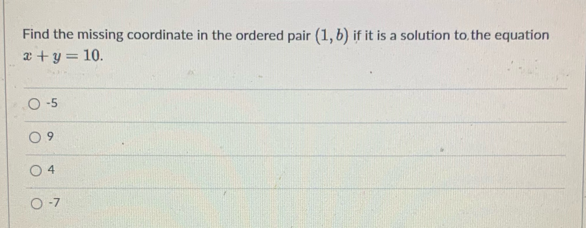 Please help Find the missing coordinate in the