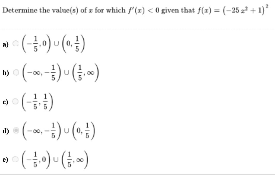Determine the value(s) of a for which f'(x)