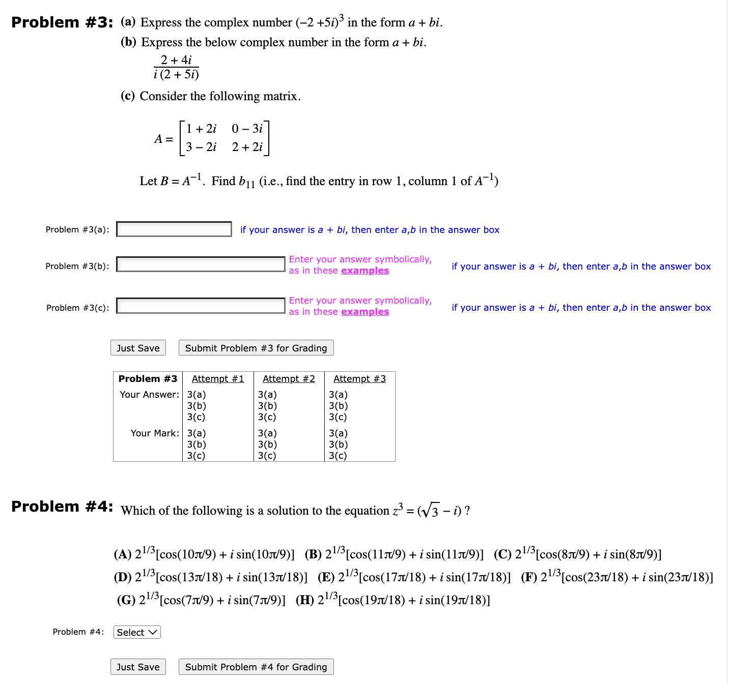 Problem #1: Consider a quantum mechanical system