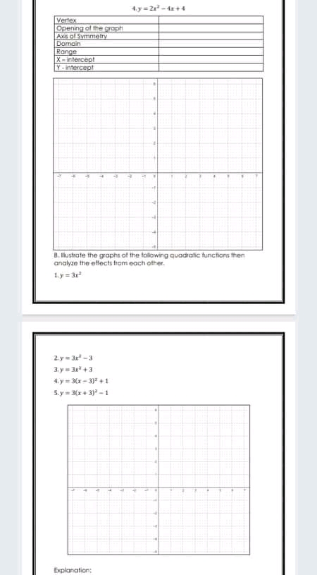 Thankyouuuuu 4.y=2r -41+4 Vertex Opening of the