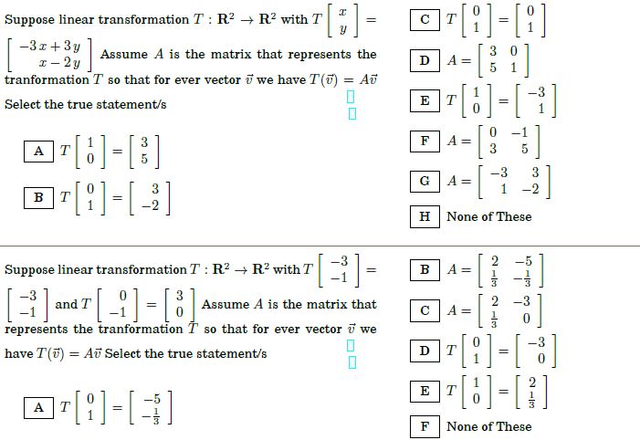 please help these 2 questions Suppose linear