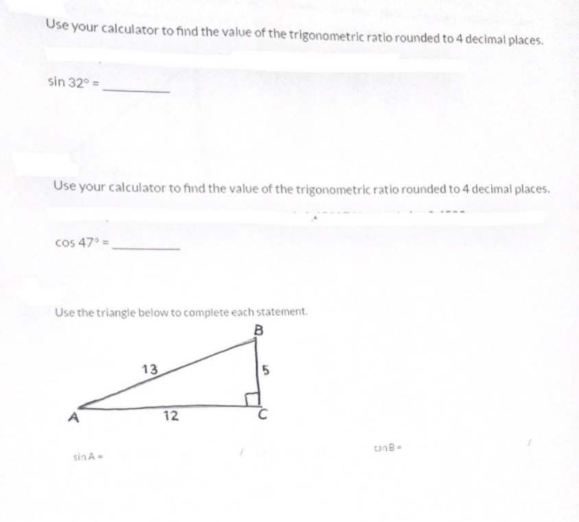 please answer all questions Use your calculator