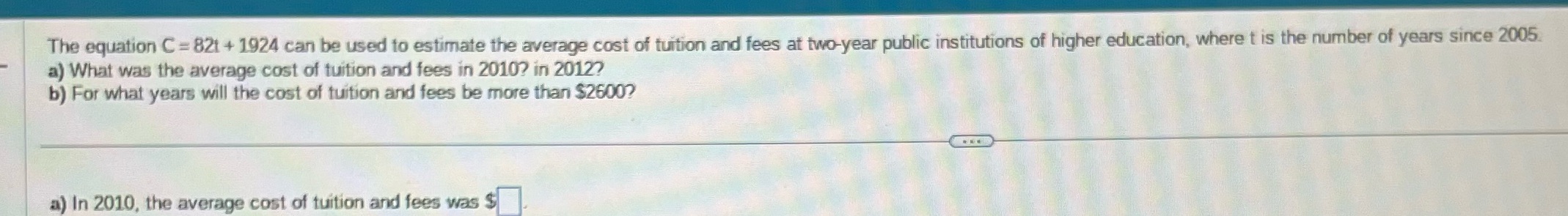 C=(82)2010+2010 The equation C = 821 + 1924 can