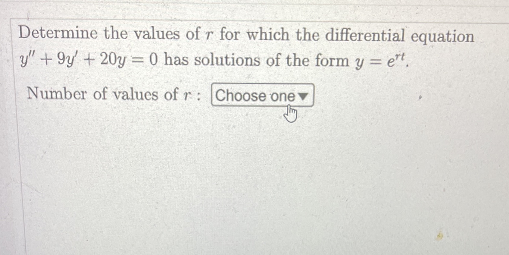 Please be clear Determine the values of r for