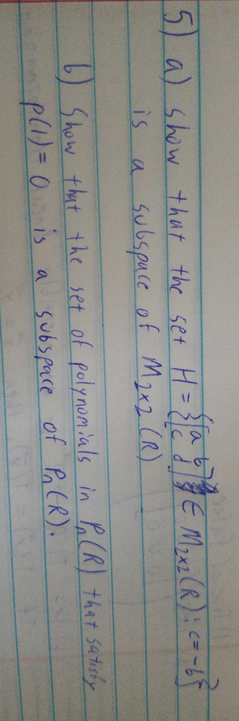 5) need help understanding this a) show that the