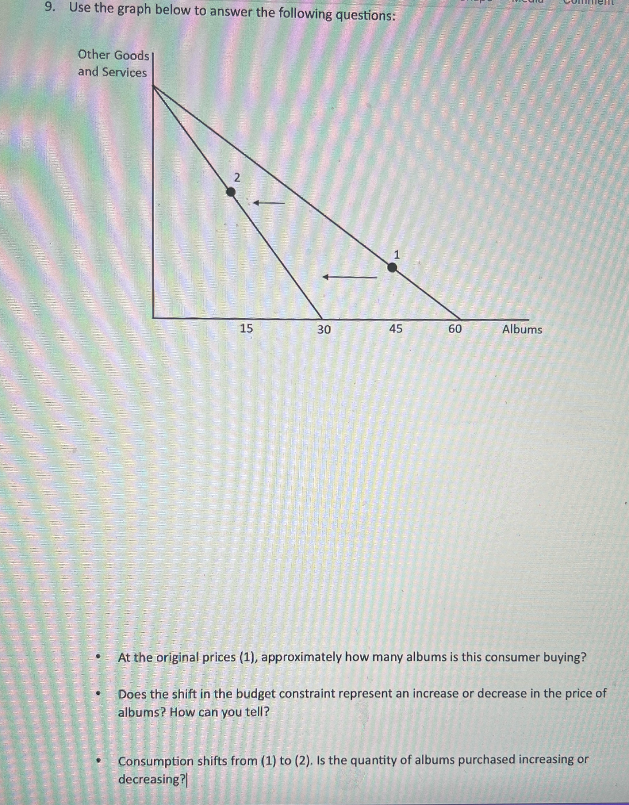 9. Use the graph below to answer the following