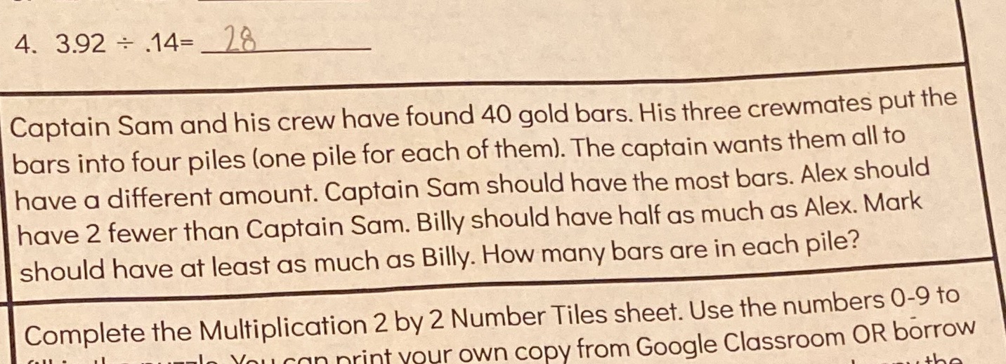 Solve this problem for me please 4. 3.92 + .14=