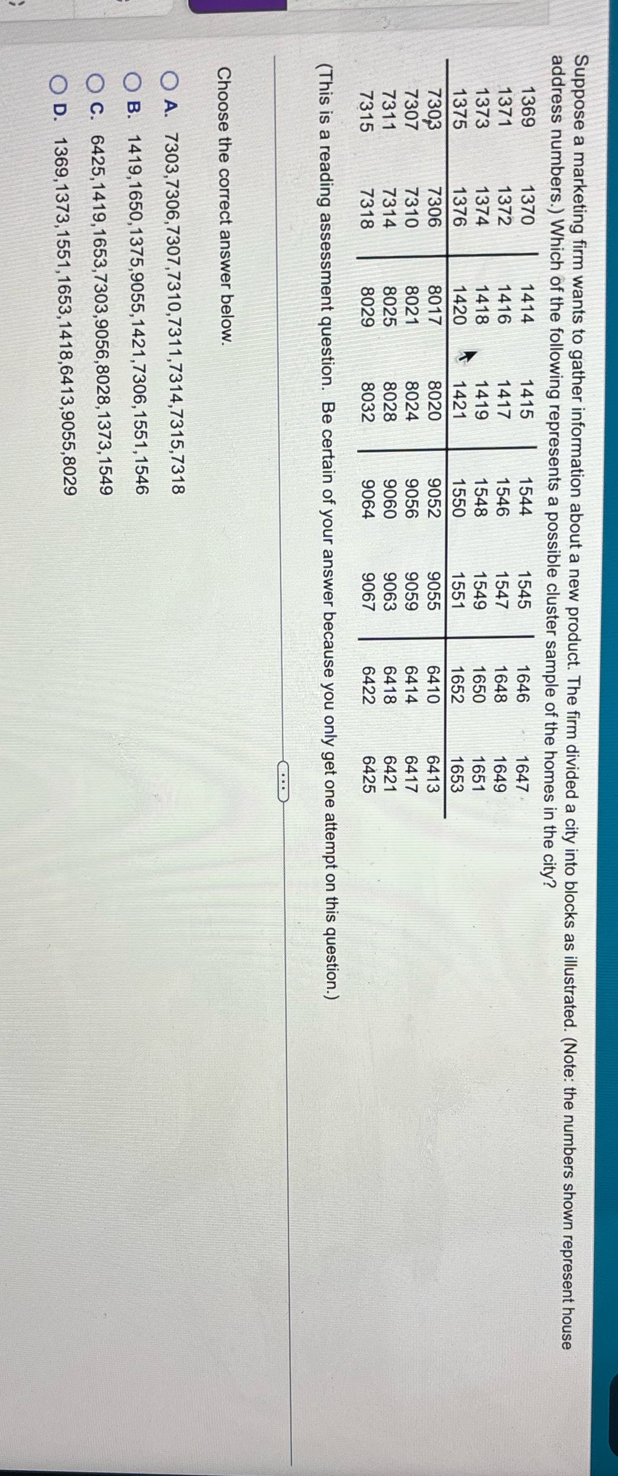 Find the cluster. Suppose a marketing firm wants