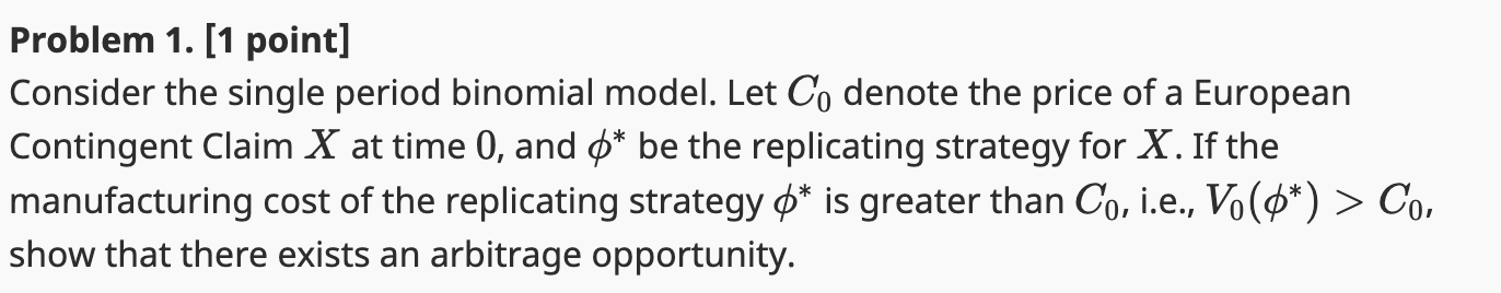 Problem 1. [1 point] Consider the single period
