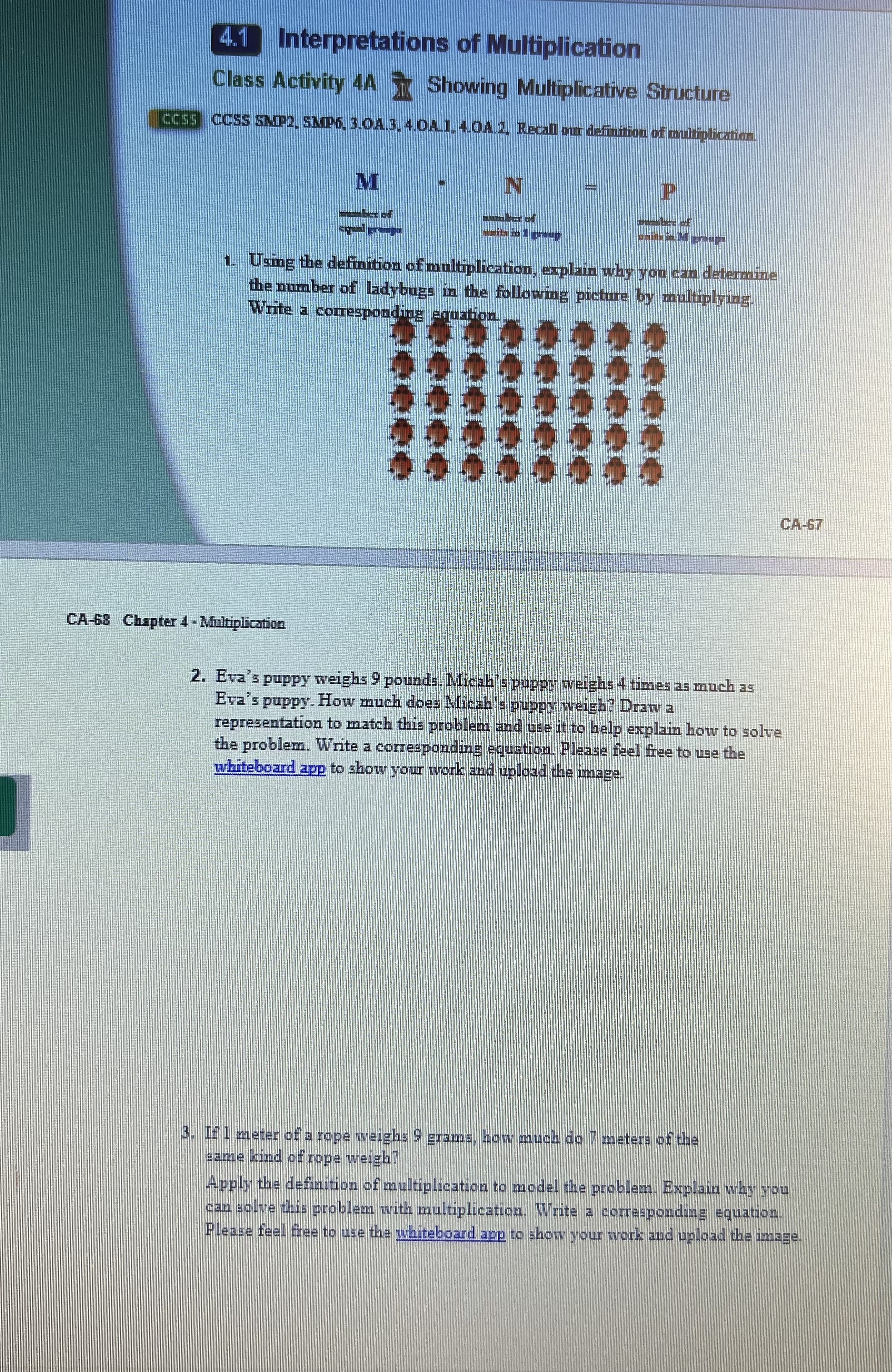 4.1 Interpretations of Multiplication Class
