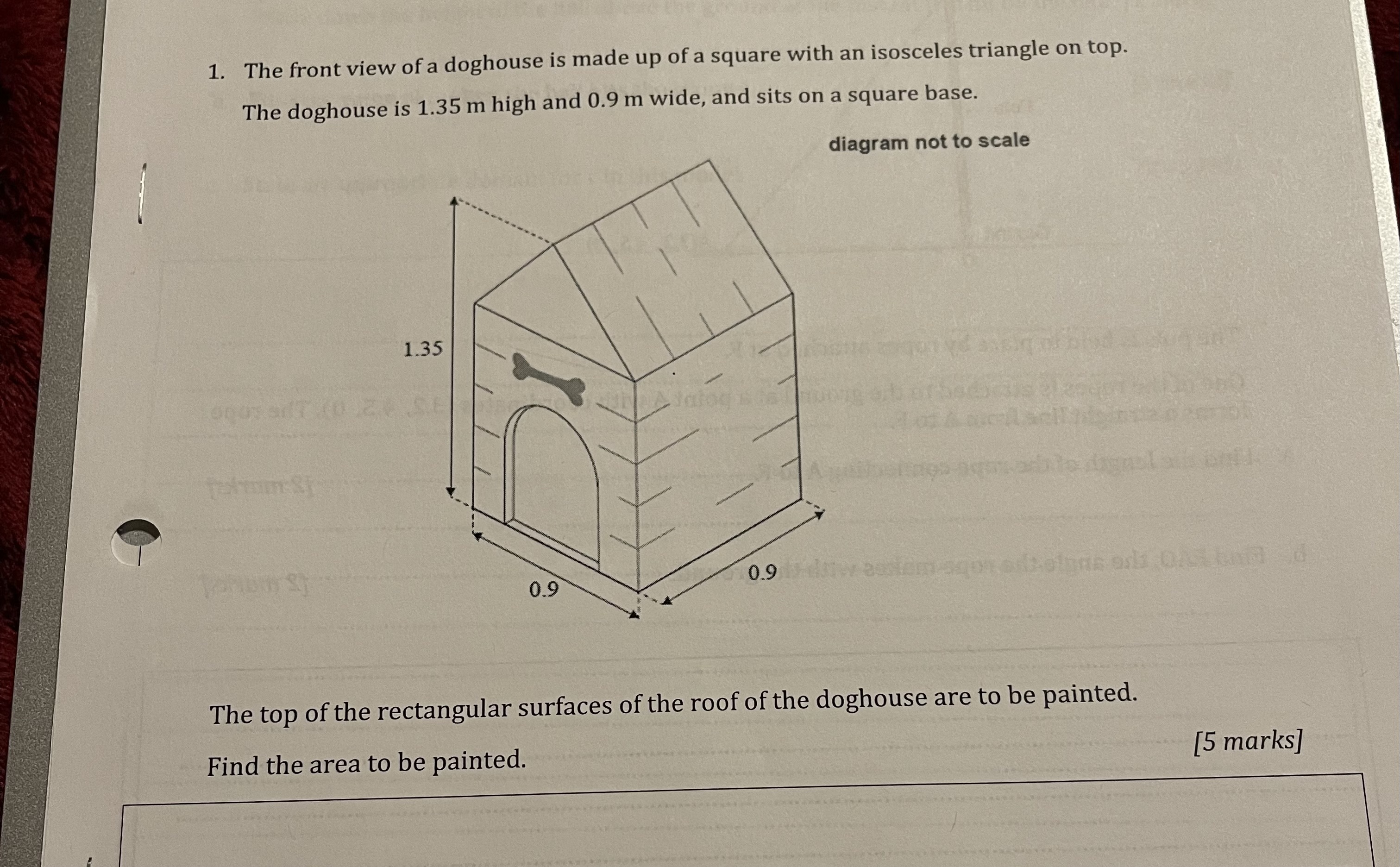 answer the questions and show work 1. The front