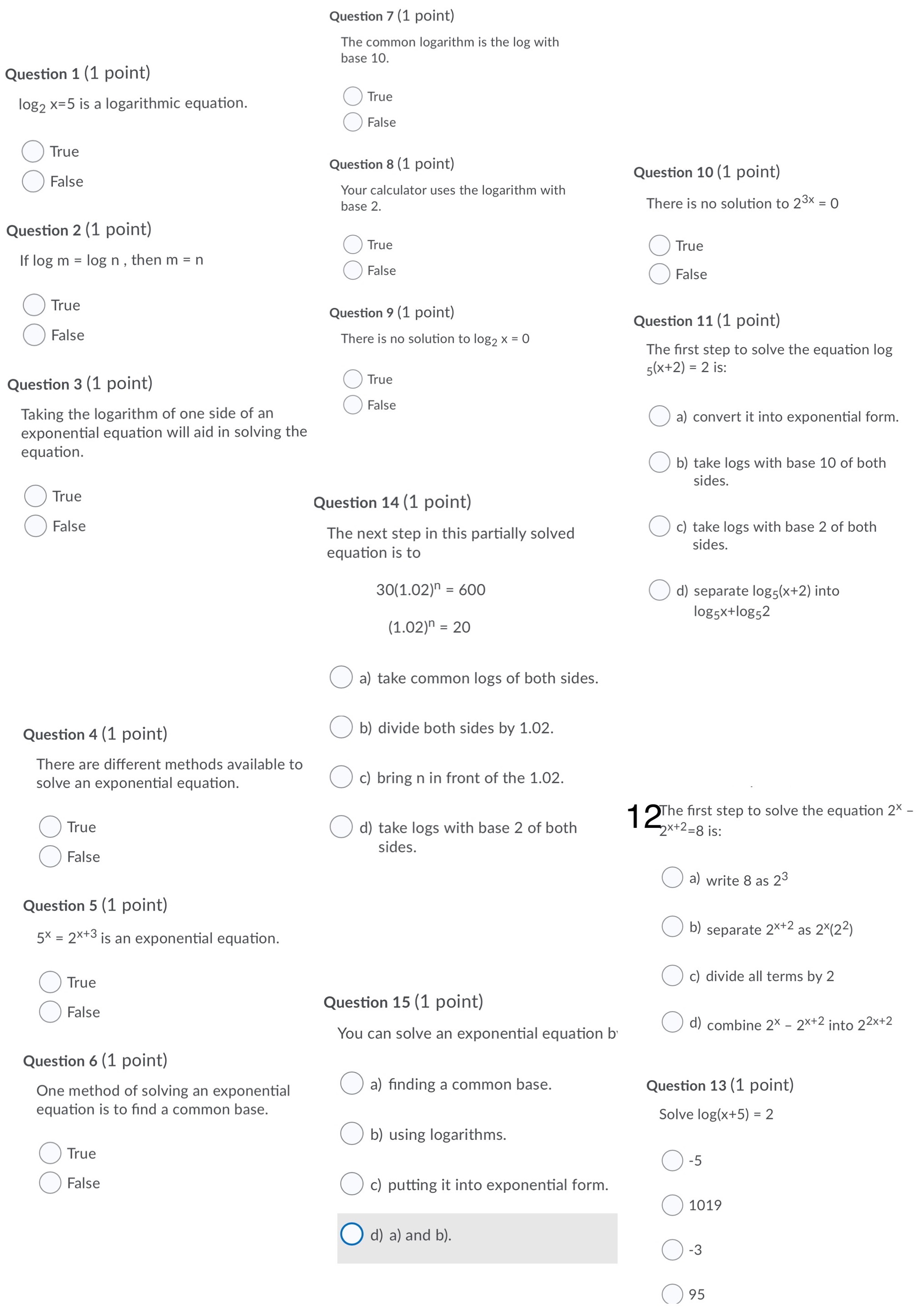 Advance functions 1 to 15 just the right answer