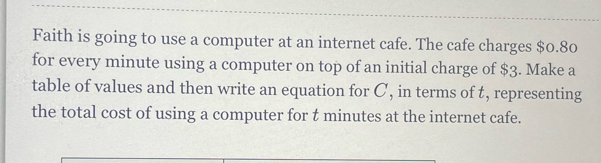 Faith is going to use a computer at an internet