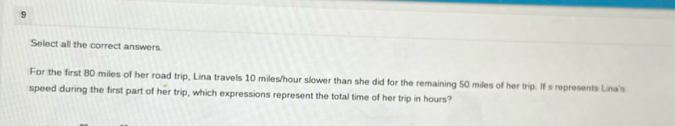 9 Select all the correct answers For the first 80