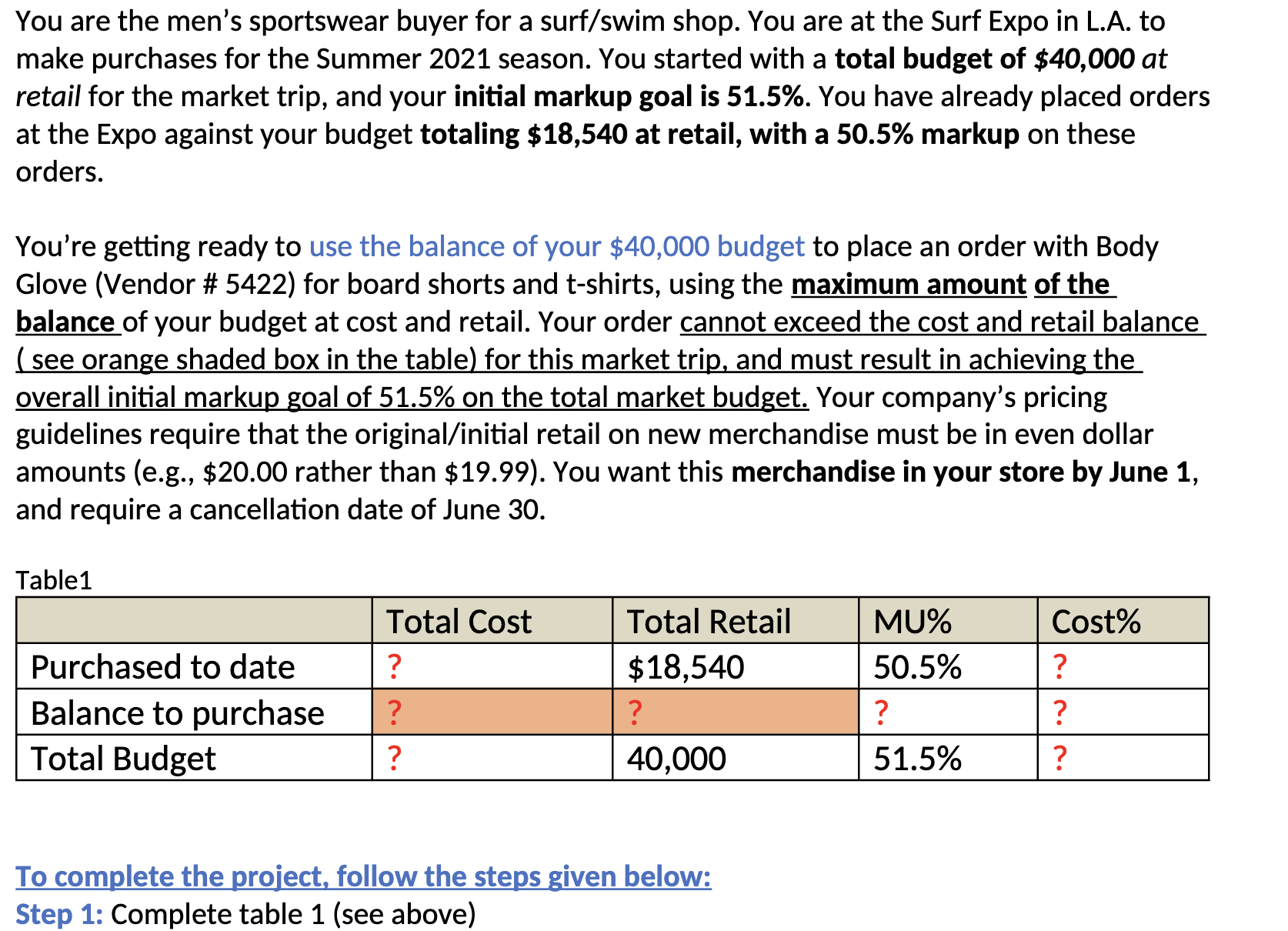 You are the men's sportswear buyer for a