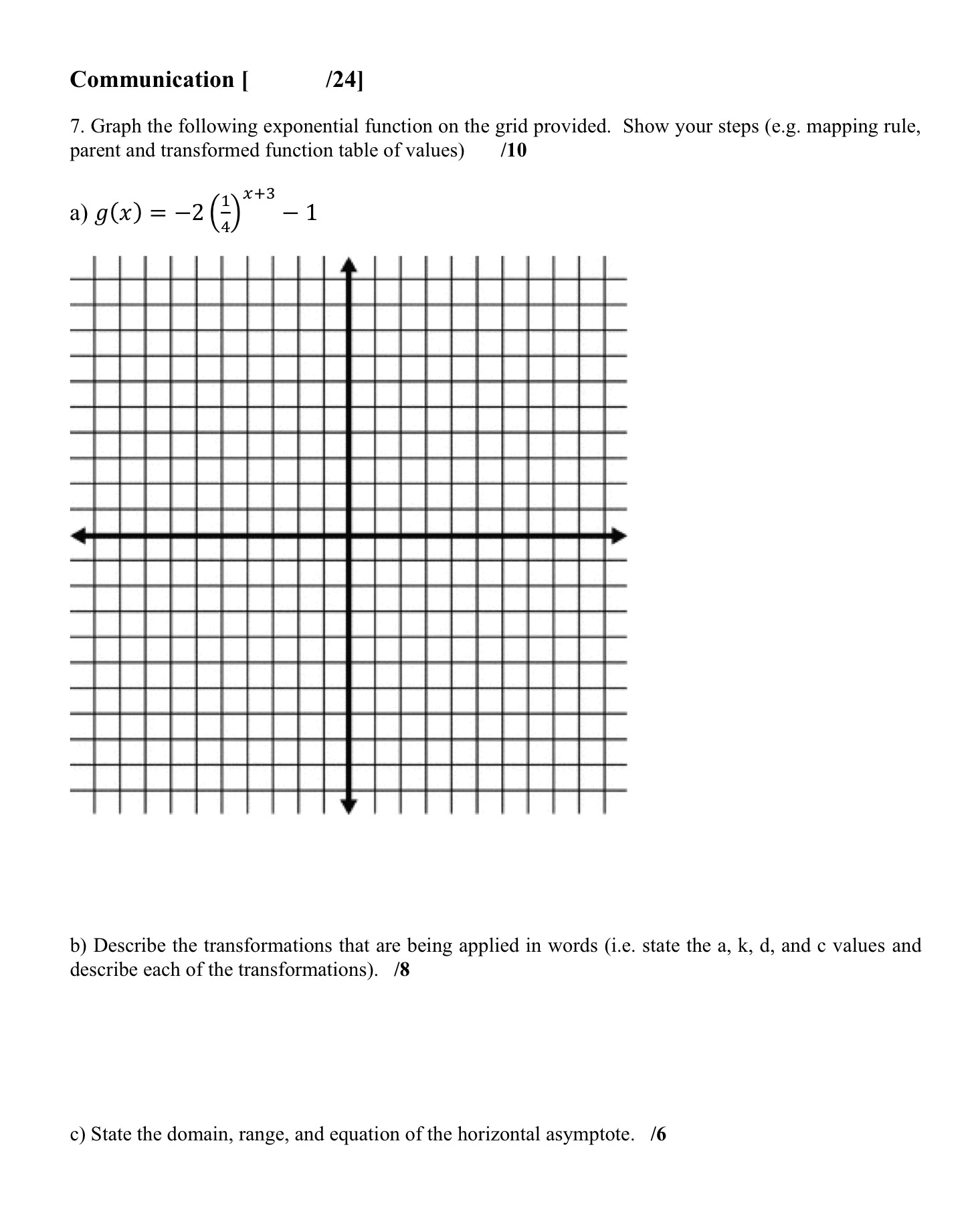 Communication [ [24] 7. Graph the following